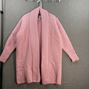 Islander Regular Merino Wool Deen Front Duster Cardigan Pale Pink, X-Large